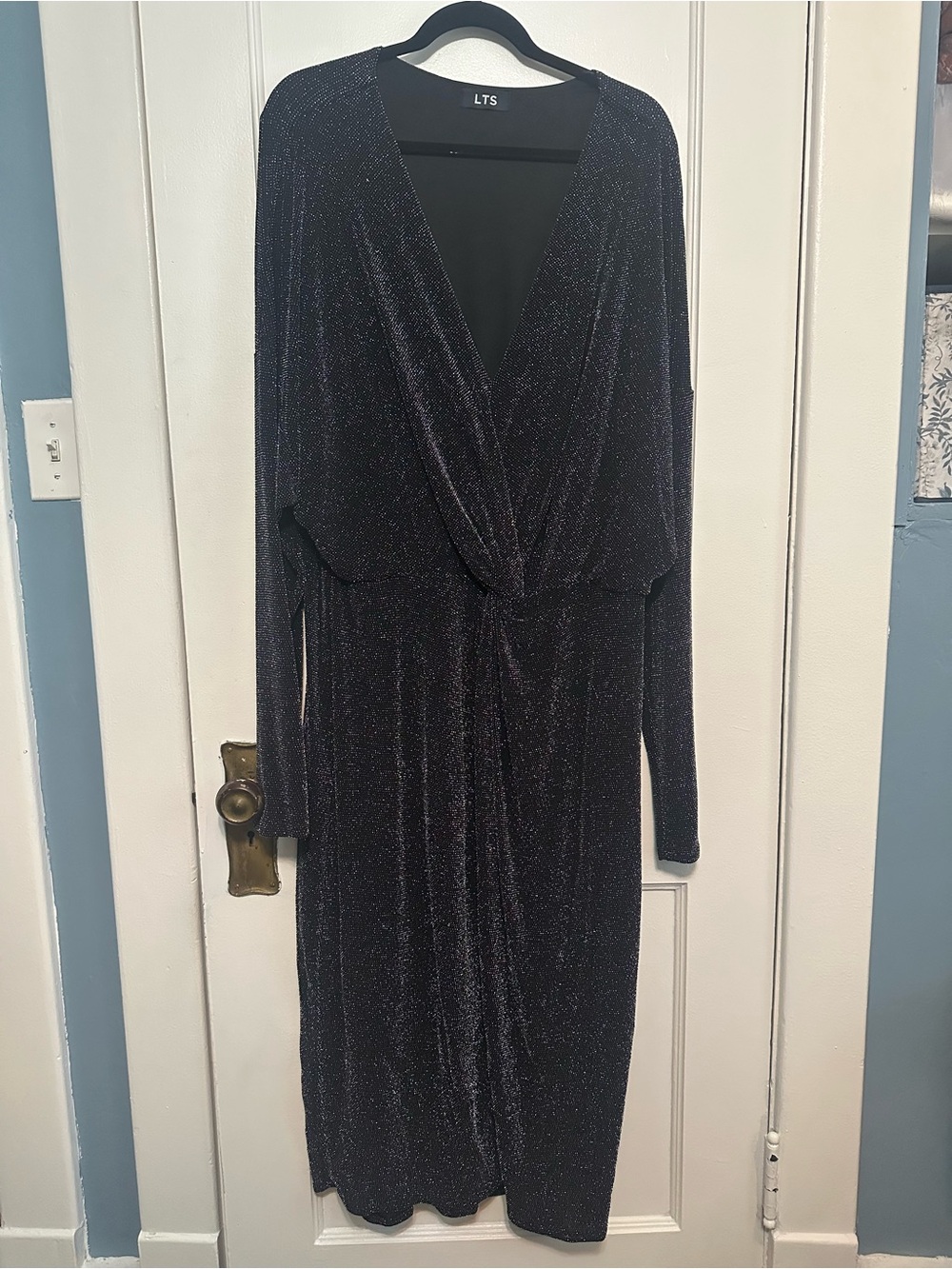 Buy 2 Get 1 Free! Long Tall Sally Black Sparkle Midi Dress (22/24)
